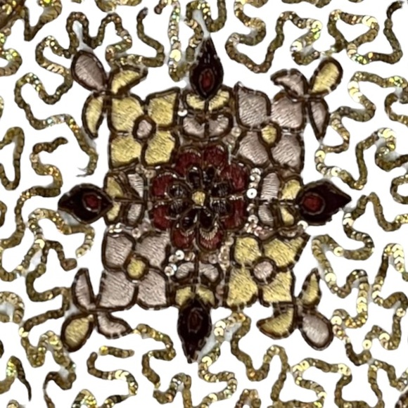 Sequin and Beaded Gold Decorative Pillow Case Set - Picture 4 of 6